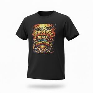 Gildan Black Kids T-Shirt with Colorful Graphic